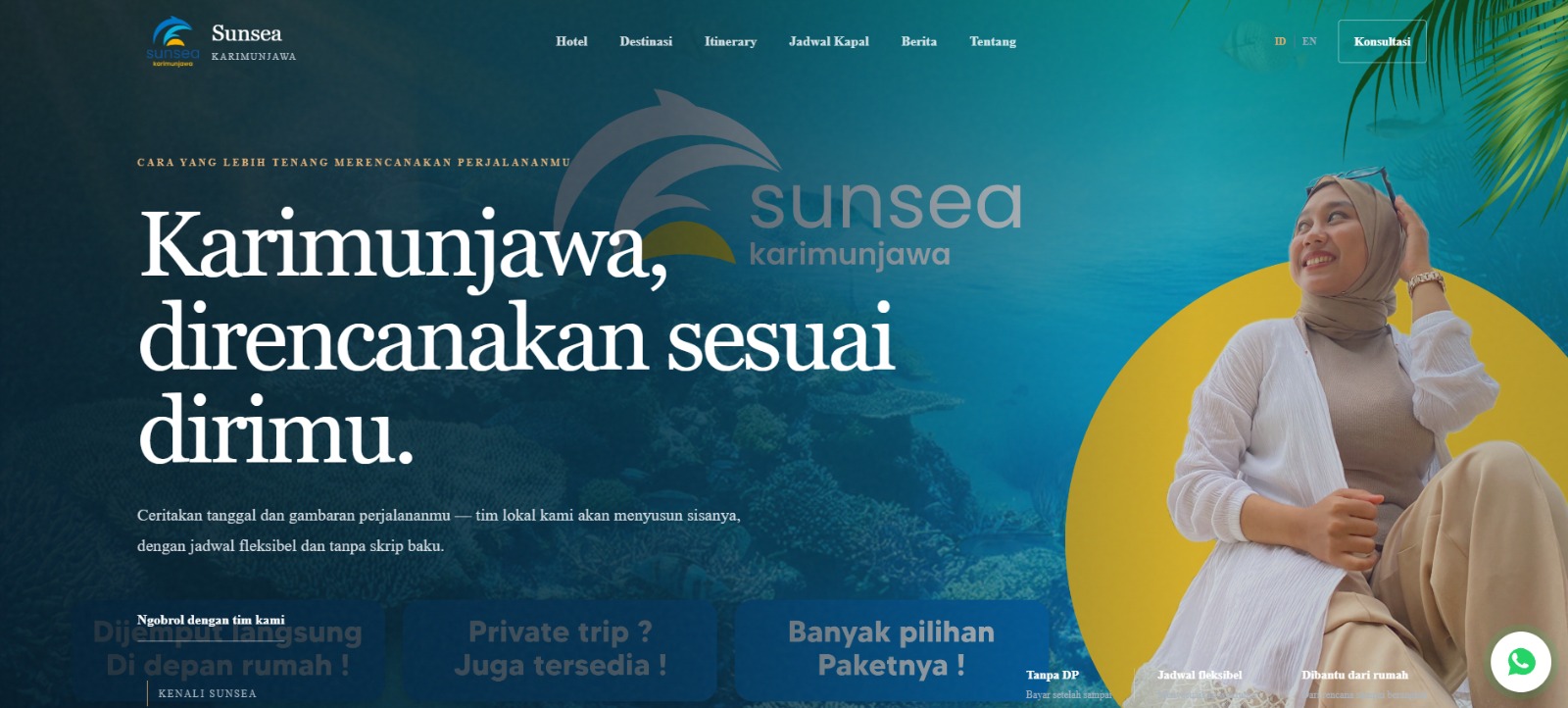 Tampilan halaman Sunsea Karimunjawa